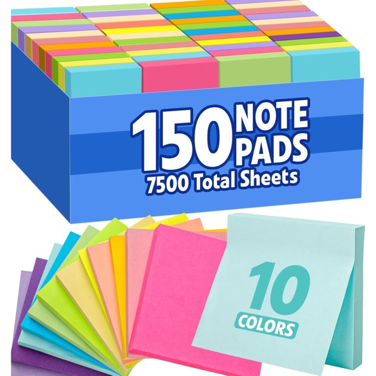 Mega Bulk 3x3 Sticky Notes - 150 Pads, 10 Bright Colors
