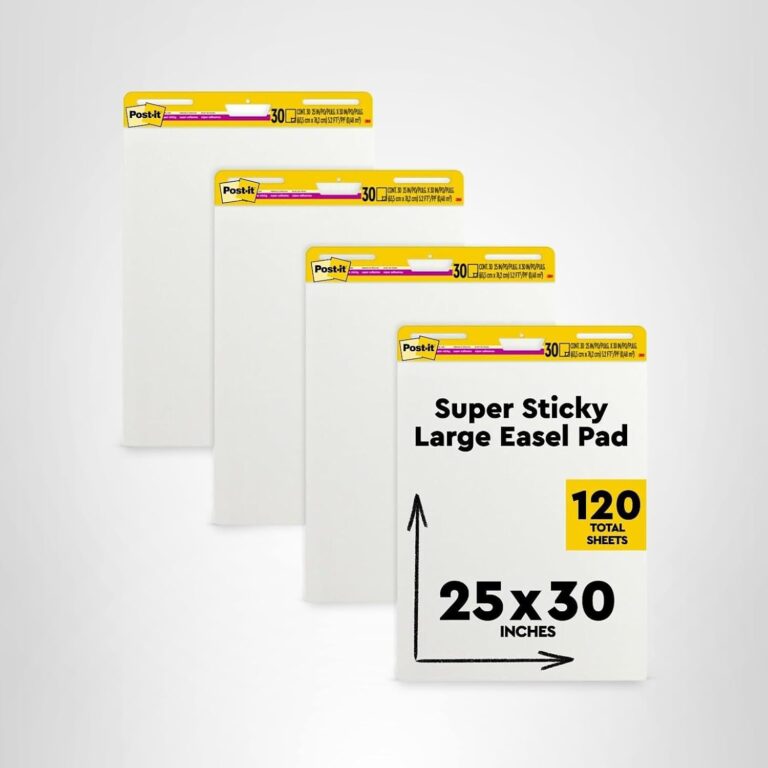Post-it White Super Sticky Easel Pads - 4-Pack, 25x30 Inch
