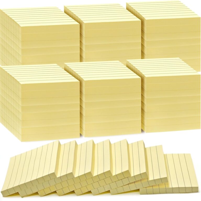 Lined Yellow Sticky Notes 3x3 - 48 Pads, 50 Sheets Each